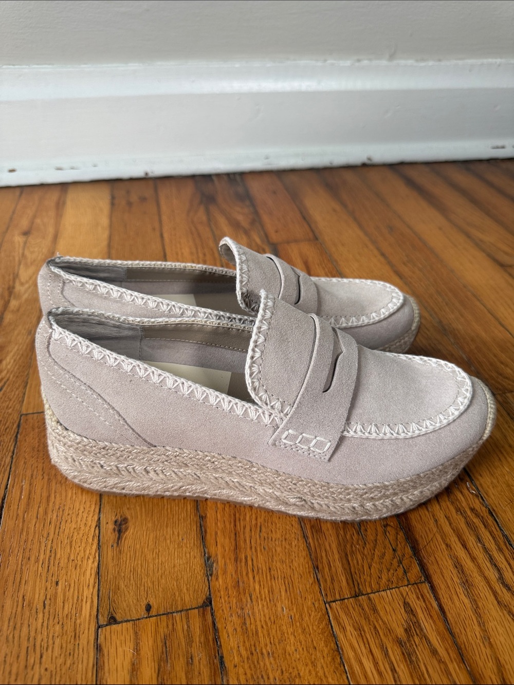 Dolce Vita Cream Suede Espadrille Platform Loafers 7.5 - Picture 4 of 8